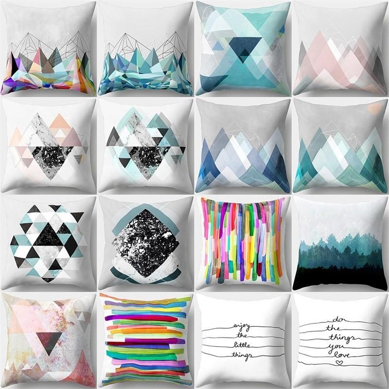 Modern Geometric Pattern Polyester Throw Cushion Case Pillow