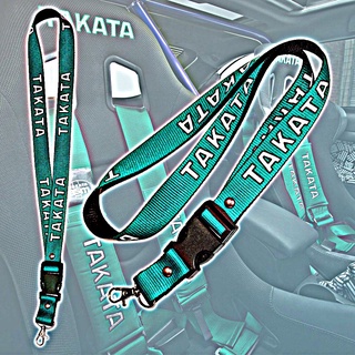 JDM Style TAKATA Logo Lanyard Cellphone Car Keychain ID Holder Mobile Neck Strap with Quick Release