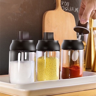 appliances❡㍿™250ml Jar Plastic Glass Condiment Bottles with Spoon/brush