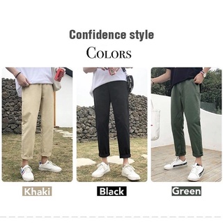 ✤Huilishi Korean Chino Pants for Men Garter Drawstring Khaki Pants Chino Trouser Pants M to 2XL