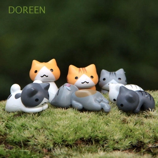 DOREEN Cartoon Lazy Cats Decorations Figurines Micro Landscape Garden Cute Random Color Home for Kitten Landscape