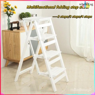 Solid wood folding ladder step stool household multifunctional folding ladder frame creative stairca