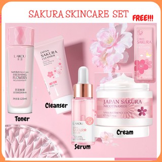2020 BEST SELLER Japan Sakura Skincare Set For All Types of Skin (Toner,Serum,Cream,Cleanser,Sakura