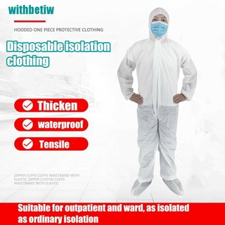 【withbetiw】Hazmat Suit Anti-Virus Protection Clothing Safety Coverall Disposable Washable F