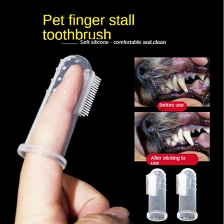 Pet Finger Toothbrush Dog Teeth Oral Cleaning Tool Pet Cat Dog Silicone Finger Sleeve
