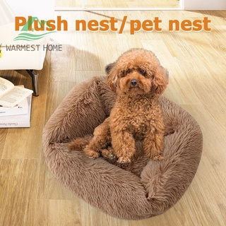 （Warmesthome) Pet Nest Warm Soft Sleeping Bed Non-slip Breathable Dog Cat House Kennel