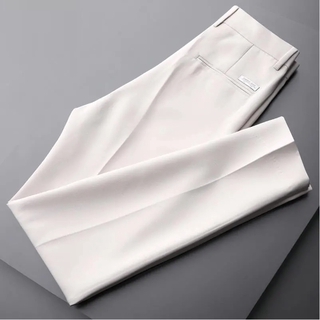 Nan Men's Formal Pants Korean Trousers Business Casual Straight Ankle Pant Office White Khaki Slacks Seluar Lelaki
