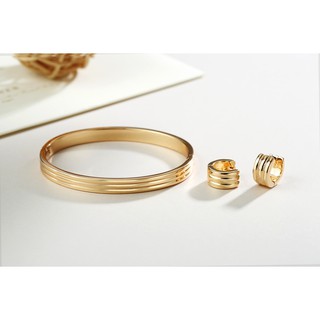 [Tyaa] Jewelry XUPING rosegold set bangle earring HOT COD