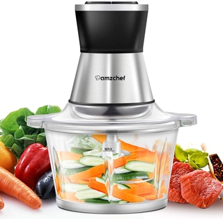 Amzchef Food Chopper 350W Food Processor Electric Meat Chopper 1.8L BAP-free Glass Bowl with 4 Stainless Steel Blades