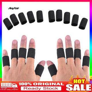 [Big Sale] SKY 10Pcs Stretchy Finger Protector Sleeve Support Arthritis Sport Aid Straight Wrap