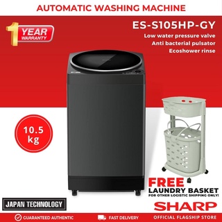 Sharp ES-S105HP-GY 10.5kg. No Holes Tub Fully Automatic Washing Machine