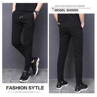 [wholesale]☌№☌Pants Korean Fashion Men’s jogger ice silk swaterproof three color with zipper pants