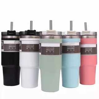 Tyeso 304 Stainless steel Thermos Macaron Vacuum Tumbler Cup Water bottle with straw 600ml 890ML
