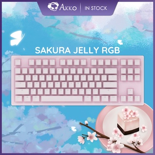 Akko Sakura Jelly 87 Key RGB TKL Wired Mechanical Keyboard with PBT Pudding Keycaps and Acrylic Translucent Case