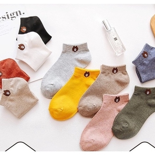 Korean Fashion Socks Women Socks With Cute Bear Cartoon Soft Cotton Socks Ten Colours / Stoking