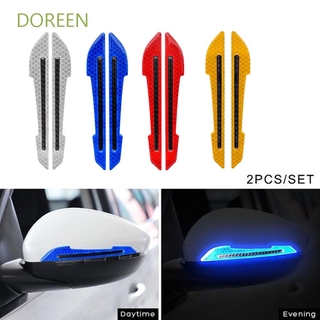 DOREEN 2Pcs/Set Car Sticker Creative Warning Stickers Reflective Sticker Warning Strip Car Accessories Decor Personality Reflective Strips Safety Warning Anti-Collision Strips/Multicolor