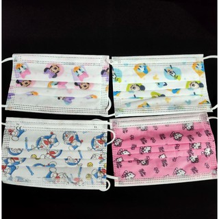 SALE! Cartoon Design 50 Pieces Disposable Mask for Kids 3-Ply COD Mickey Minnie Hello Kitty Doraemon