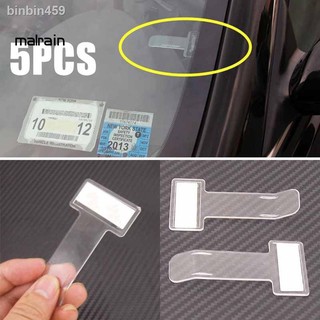 New in 2021☋∋℡Mal 5Pcs Adhesive Car Windscreen Windshield Parking Ticket Permit Card Holder Clip