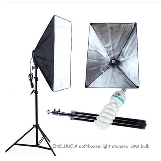 Studio Lighting Softbox 50 * 70cm Photography Kit 100-240v E27 Light Stand Softbox with 2m Light Sta (1)