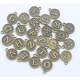 Antique Silver /Bronze Alphabet A-Z Letters Dangle Beads Charms Number charms for Craft Jewelry (4)