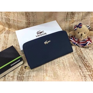 Lacoste long wallet zipper pouch with box