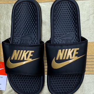 OEM Black Gold Nike Benassi JDI Slides with Foam Slippers for Men and Women