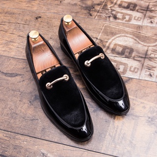 Local Stock❇▬Big Size Pointed Toe Dress Shoes Men Loafers Suede Leather Oxford Shoes