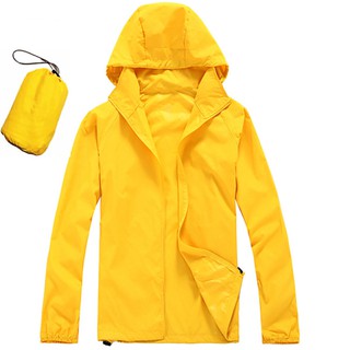 Men Women Quick Dry Hiking Jacket Waterproof UPF30 Sun & UV Protection Coat yellow