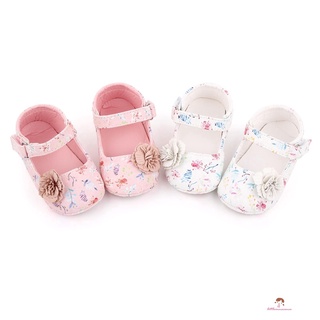 XZQ7-Baby Girls Princess Shoes, Non-Slip Soft Sole Leather Mary Jane Flats with 3D Flower (3)