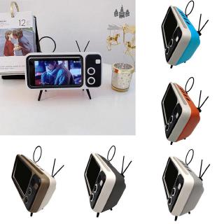 2in1 Portable BT Bluetooth Speaker TV Design Mobile Phone Holder FM Radio Retro