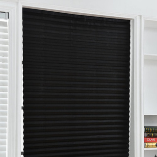 Self-Adhesive Pleated Blinds Half Blackout Curtains Shades (1)