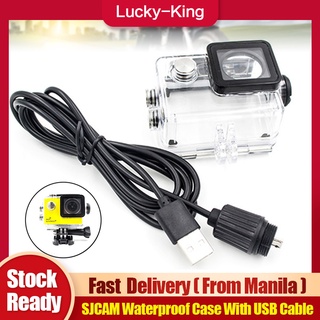 Lucky-King Waterproof Case With USB Cable Charger Cover for SJCAM Sj4000 Sj7000 Sj9000 W8 W9 H9Camer