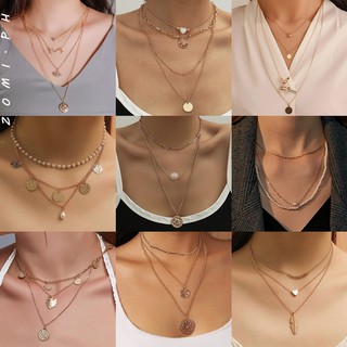 [ZOMI] Fashion Multilayer Moon Star Pendant Necklace Personalized Women Girls Gold Choker Necklaces Jewelry Accessories Party