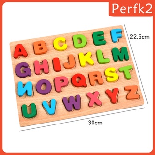 [PERFK2] Wooden Puzzle Board Toys Senses Educational Alphabet Number Recognition