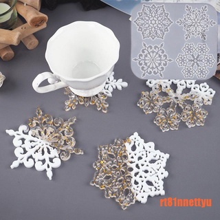 【NNET】Snowflake Coaster Resin Mold For DIY Coaster Silicone Molds Art Crafts