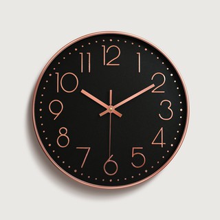☁HL Rose Gold Shiny Wall Clock Kitchen Clock 30cm Contem_WL