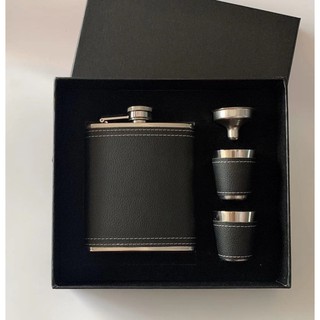 Classic Portable Classical Gift Set 4IN1 Wine Pot Set Stainless Steel Hip Flask Set 7Oz Bottle