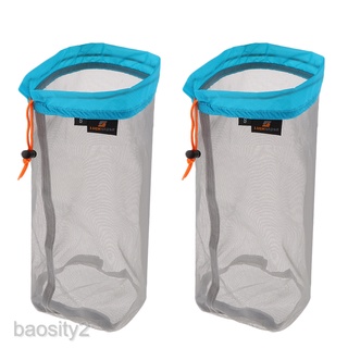 【Spot sale】 2pcs Clothes Shoes Drawstring Mesh Stuff Sack Bag for Travel Outdoor Camping