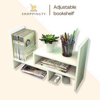 Adjustable Bookshelf For Desk Working Table Wooden Display Book Shelf