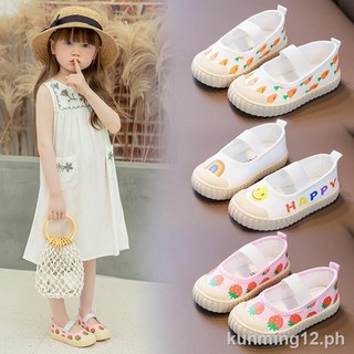 【Girls' shoes】 2021 spring and autumn new girls canvas shoes cartoon shallow mouth single shoes little girl princess shoes soft bottom non-slip baby shoes