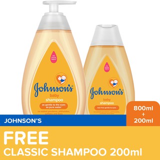 Johnson's Baby Shampoo 800ml + FREE 200ml