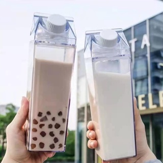 500ml/1000ml Transparent Acrylic Water Bottle Stylish Milk Carton Shaped Water Bottle Milk Cup