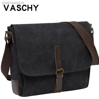 Handbag❁VASCHY Canvas Messenger Bag for Men Women Crossbody Bags Shoulder Bag Laptop Briefcase Luxur