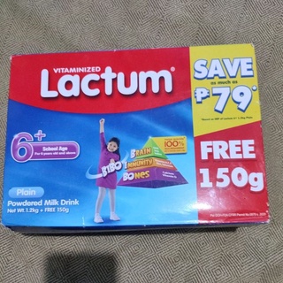 lactum 6+ plain...1.2 kg + free 150g..powdered milk drink