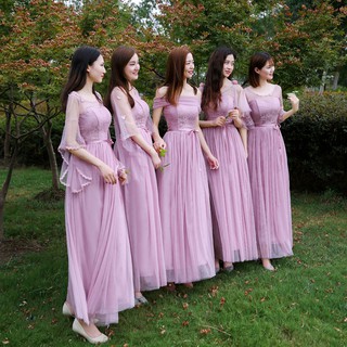 ┇READY STOCK Elegant Pink Wedding Dinner Evening Dress Gown Bridesmaid Dresses