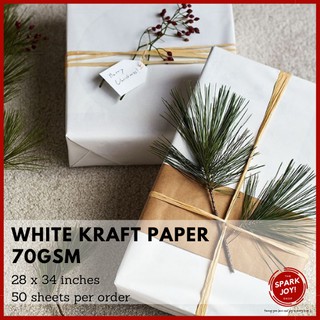 Kraft white wrapping paper 70gsm 50 sheets