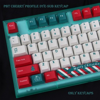 PBT Keycap 129 Keys Cherry Profile DYE-SUB Personalized Christmas Keycaps For Mechanical Keyboard 61 64 84 108 Layout