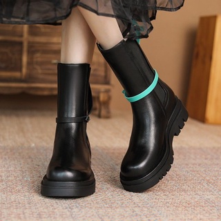 ✼◕Thick-soled Martin boots, women s smoking boots, short boots, 2021 new wild spring and autumn sing