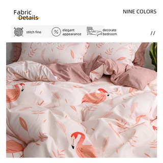 Dansunreve Flamingo Bed Sheets Simple Plaid 4pcs Bedding Sets Black Duvet Cover Cozy Bed Sets Singl (5)