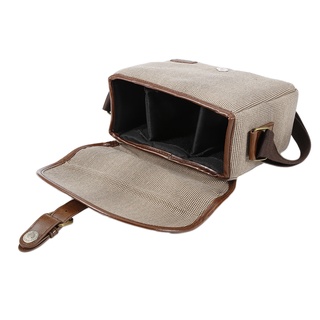 ┅▲LT Canvas Vintage DSLR SLR Camera Shoulder Bag Leather